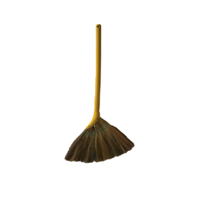 Straw Broom Plastic Handle