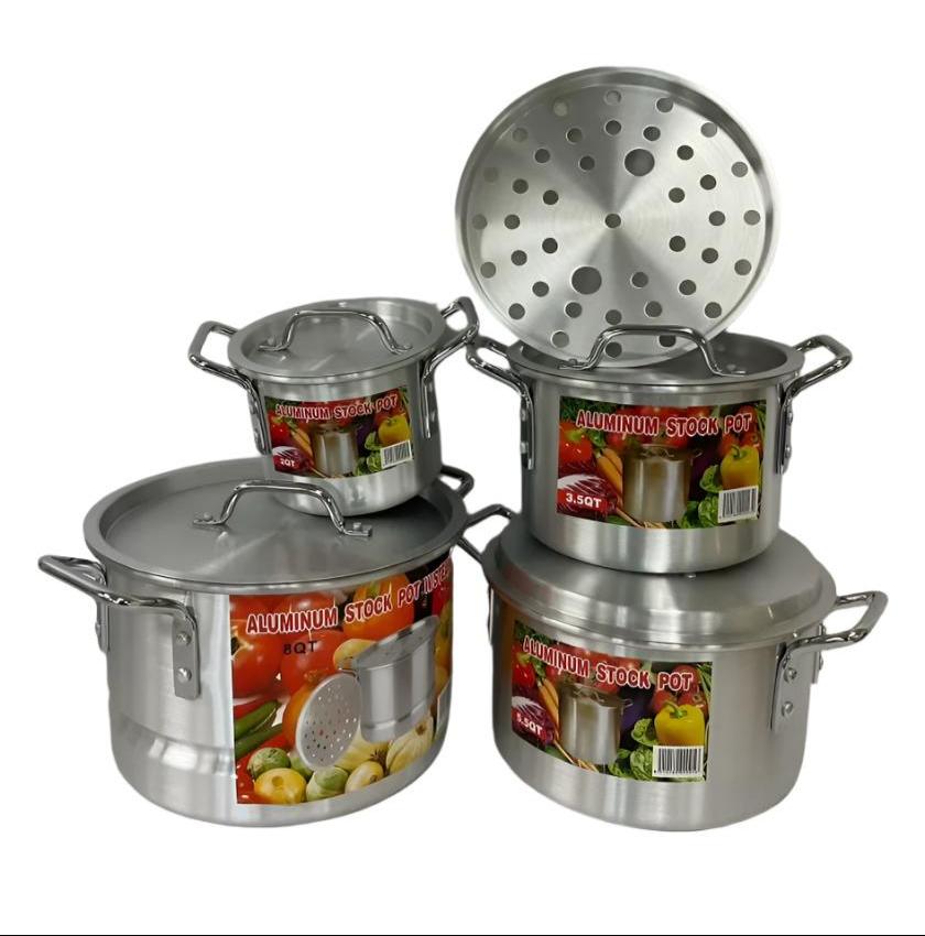 ALUMINIUM STOCK POT SET (8 PIECES)