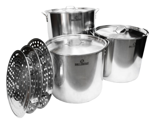 STAINLESS STEEL STOCK POT SET (3 PIECES)