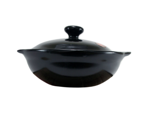 BLACK CERAMIC HIGH  POT