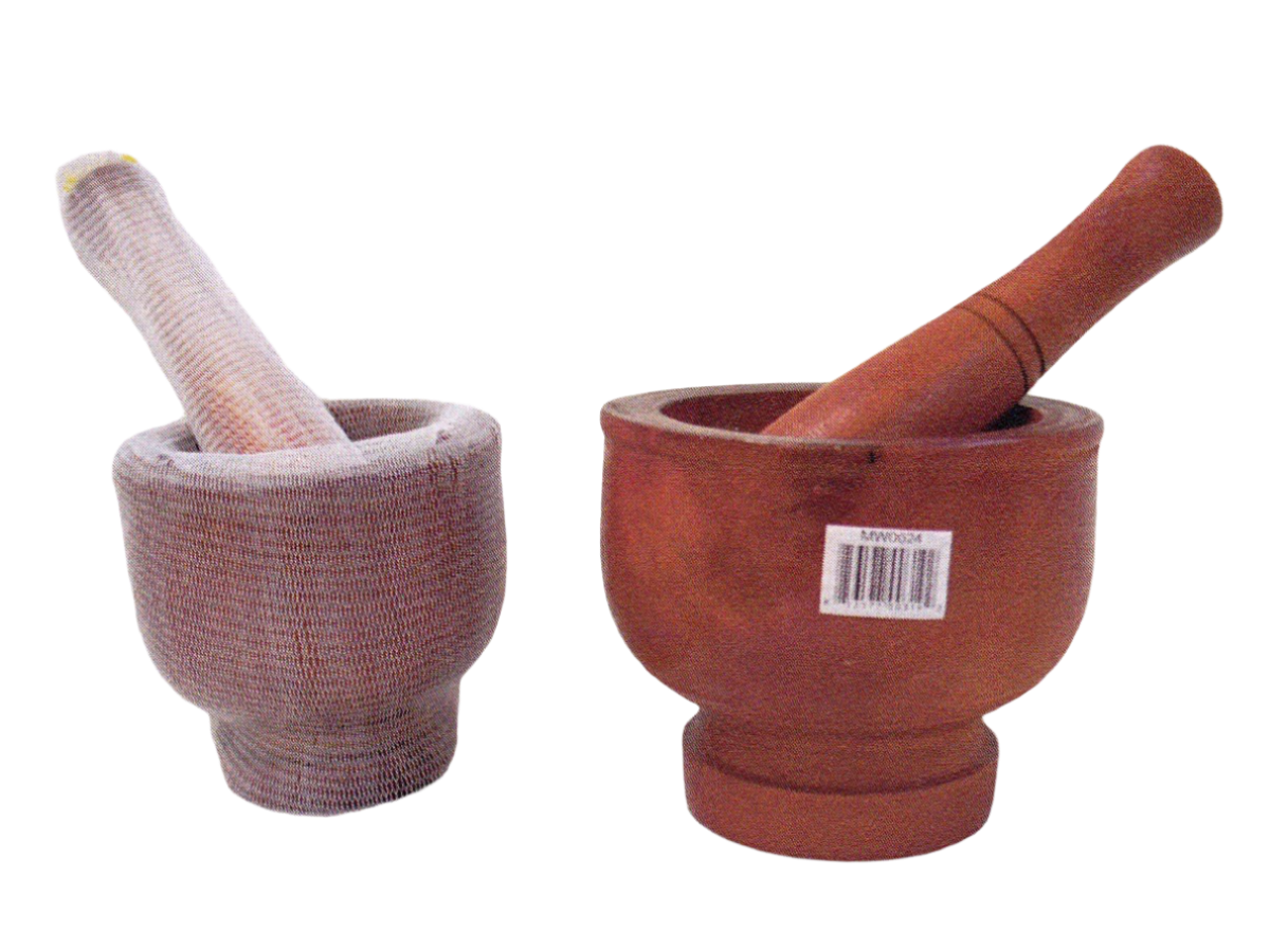 WOOD MORTAR & PESTLE SET