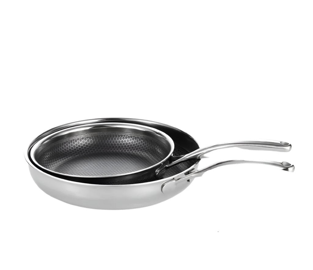 2 PC LAZER STAINLESS STEEL FRY PAN