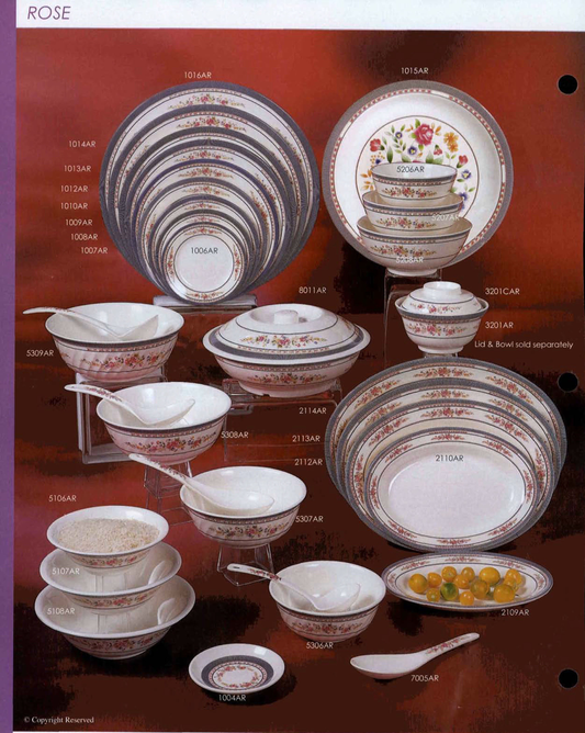 THUNDER GROUP ROSE MELAMINE DINNERWARE SET