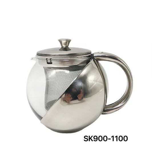 STAINLESS STEEL GLASS TEA POT