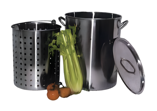 STAINLESS STEEL COOK POT WITH STRAINER BASKET