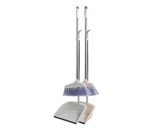 PLASTIC BROOM W DUSTPAN